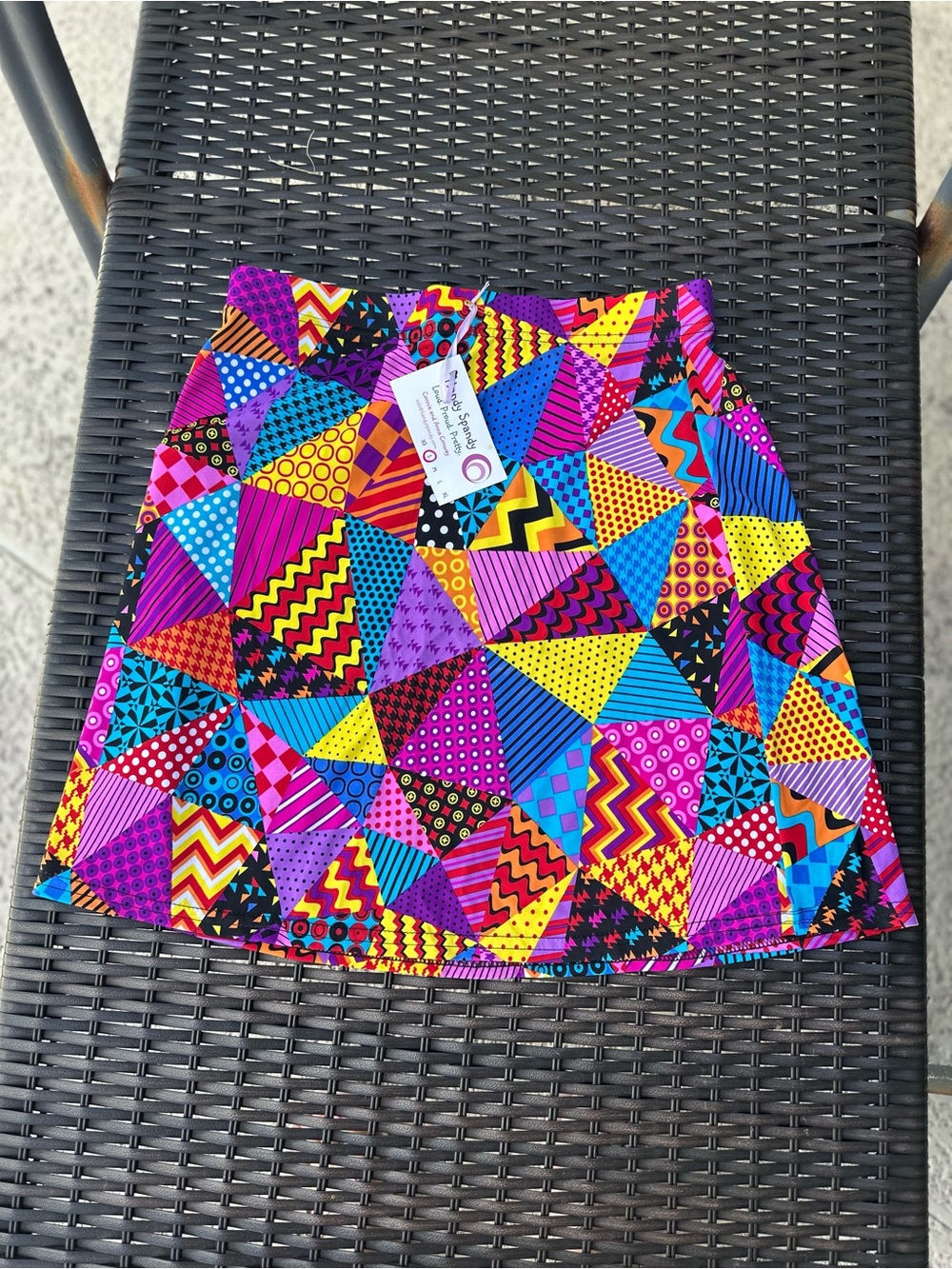 Colorburst Geo Print A-Line Skirt